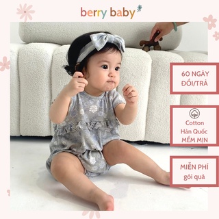 Bộ liền thân cho bé berrybaby dáng ngắn vai cánh tiên màu xanh hoa xám - ảnh sản phẩm 1