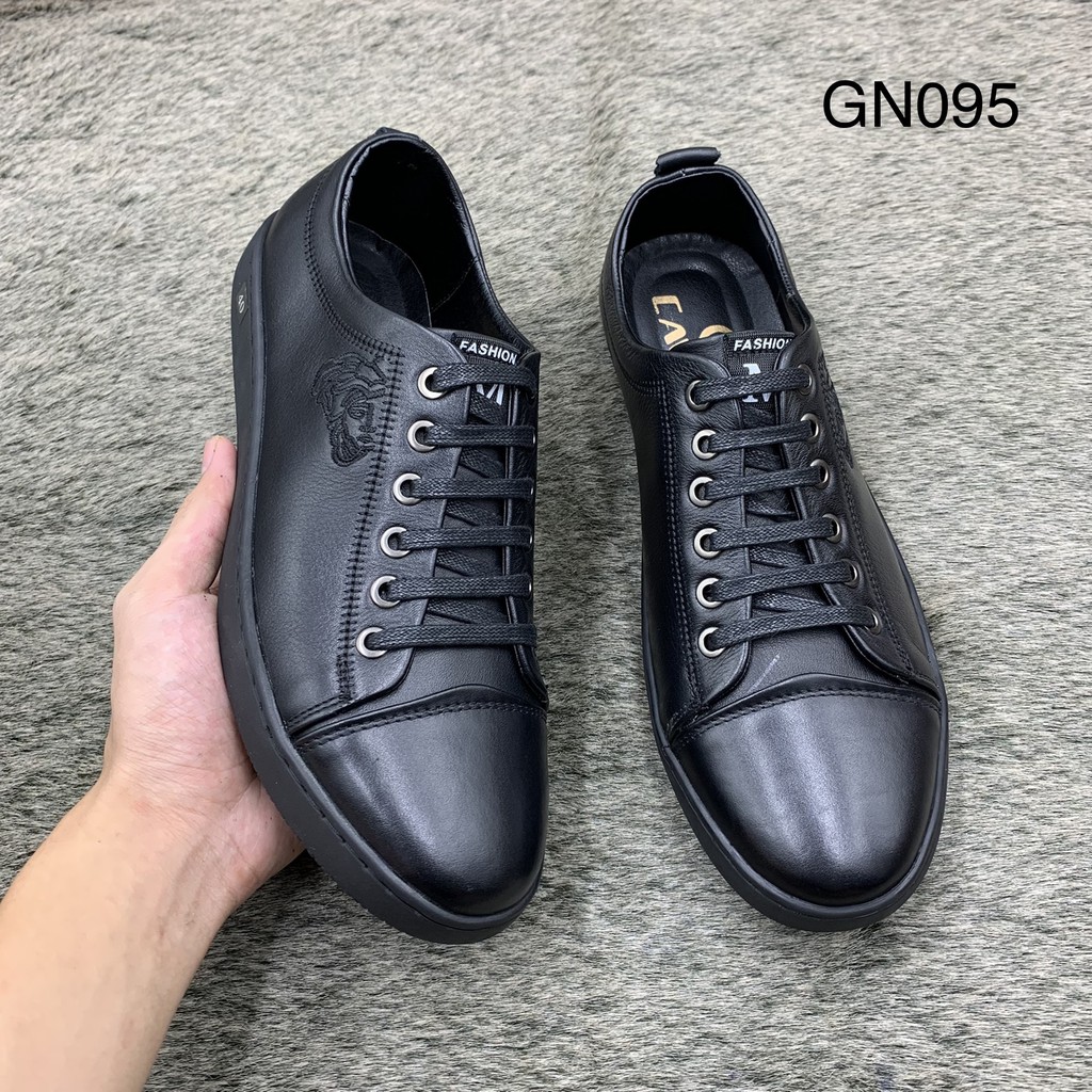 Giầy thể thao nam da bò thật hàng tốt, giầy nam trẻ trung năng động