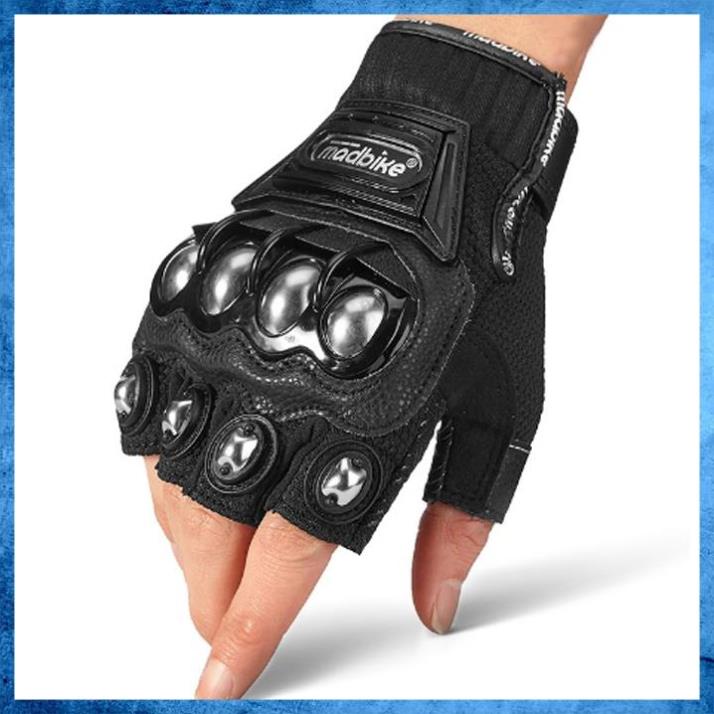 Găng Tay Xe Máy, Bao Tay Đi Phượt Madbike Cụt Ngón Có Gù Thép Bảo Vệ Chuyên Moto