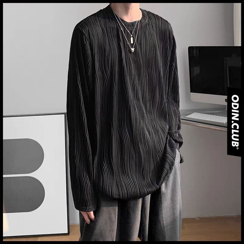 Áo Longsleeves Oversize Wavy, Áo dài tay có gơn sóng UNISEX ODIN, Local Brand ODIN CLUB