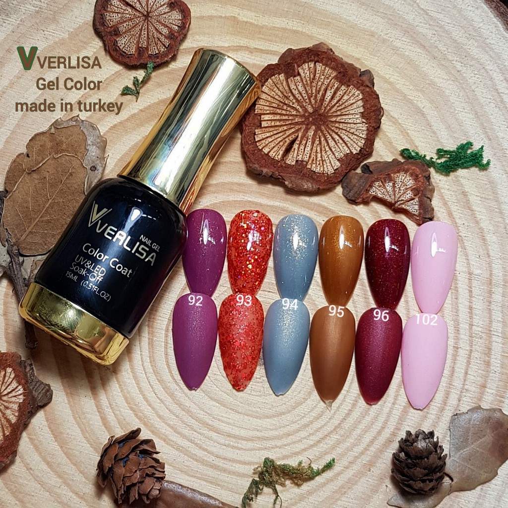 Sơn gel VERLISA THỔ NHĨ KỲ chai 15ml bảng 16 Sơn gel bóng đẹp đặc mướt bền màu