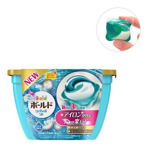[Hỏa tốc HCM] Hộp 17 viên giặt xanh Gelball sử dụng giặt và xả 2 trong 1 NỘI ĐỊA NHẬT BẢN