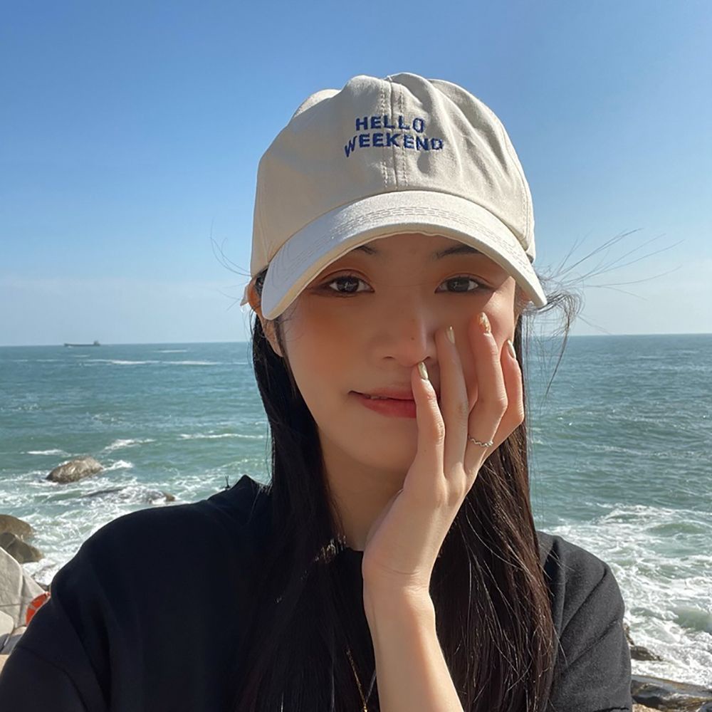 Mũ lưỡi trai cotton thêu chữ thời trang hip hop cá tính dành cho nữ