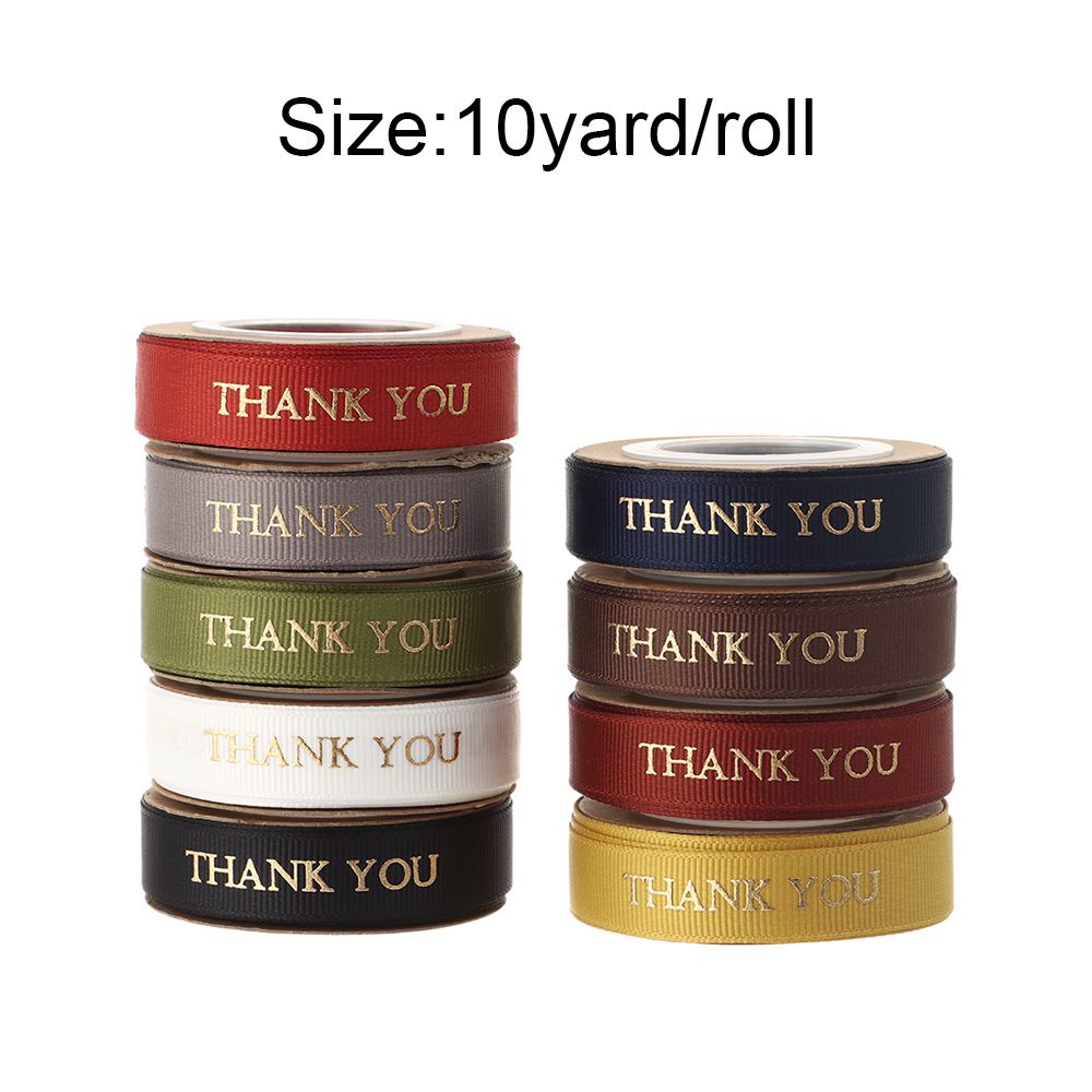 Ruy băng satin in chữ Thank You dùng trang trí hộp quà DIY