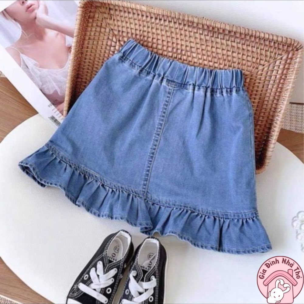 Chân váy đầm jean bò cho bé gái