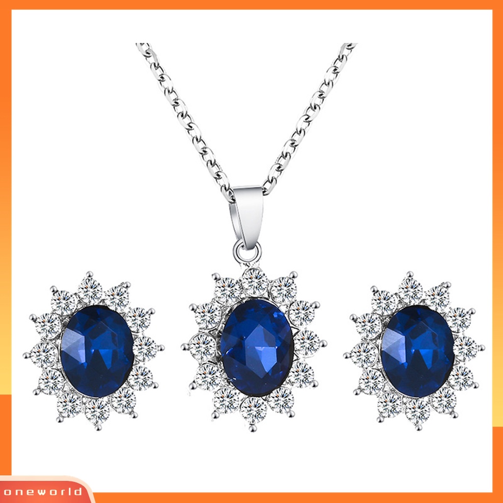 Bộ Trang Sức 2 Món Bằng Kim Loại Hình Hoa Đính Đá Zircon Thanh Lịch Cho Cô Dâu