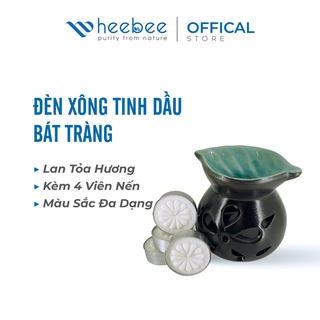 Bộ Đèn Xông Tinh Dầu Từ Gốm Sứ Cao Cấp Heebee Kèm 4 Viên Nến Đốt (loại 2 giờ)