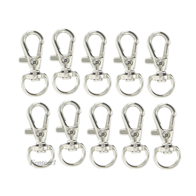 [Fenteer1] Set 10 Kẹp Móc Khóa Hành Lý / Túi Xách 10mm DIY