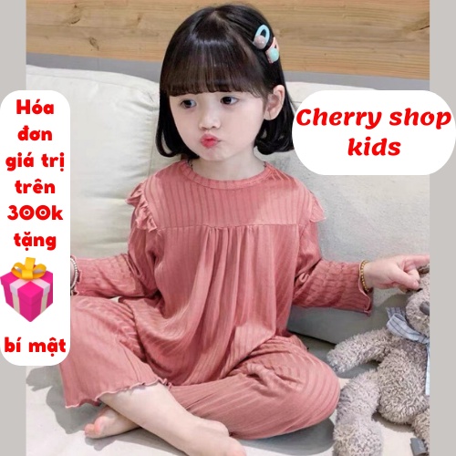 Set bộ bé gái, Bộ tăm bèo cực xinh cho bé gái từ 1-4 tuổi Cherry Đà Nẵng