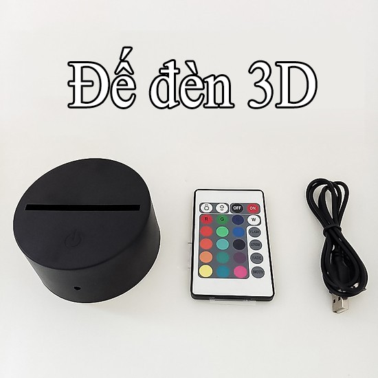 Đế đèn 3D - Loại 3 màu, 16 màu cảm ứng, 16 màu điều khiển