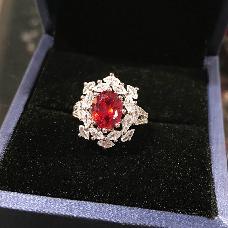 Nhẫn đính đá zircon hình hoa tuyết sang trọng cho nữ