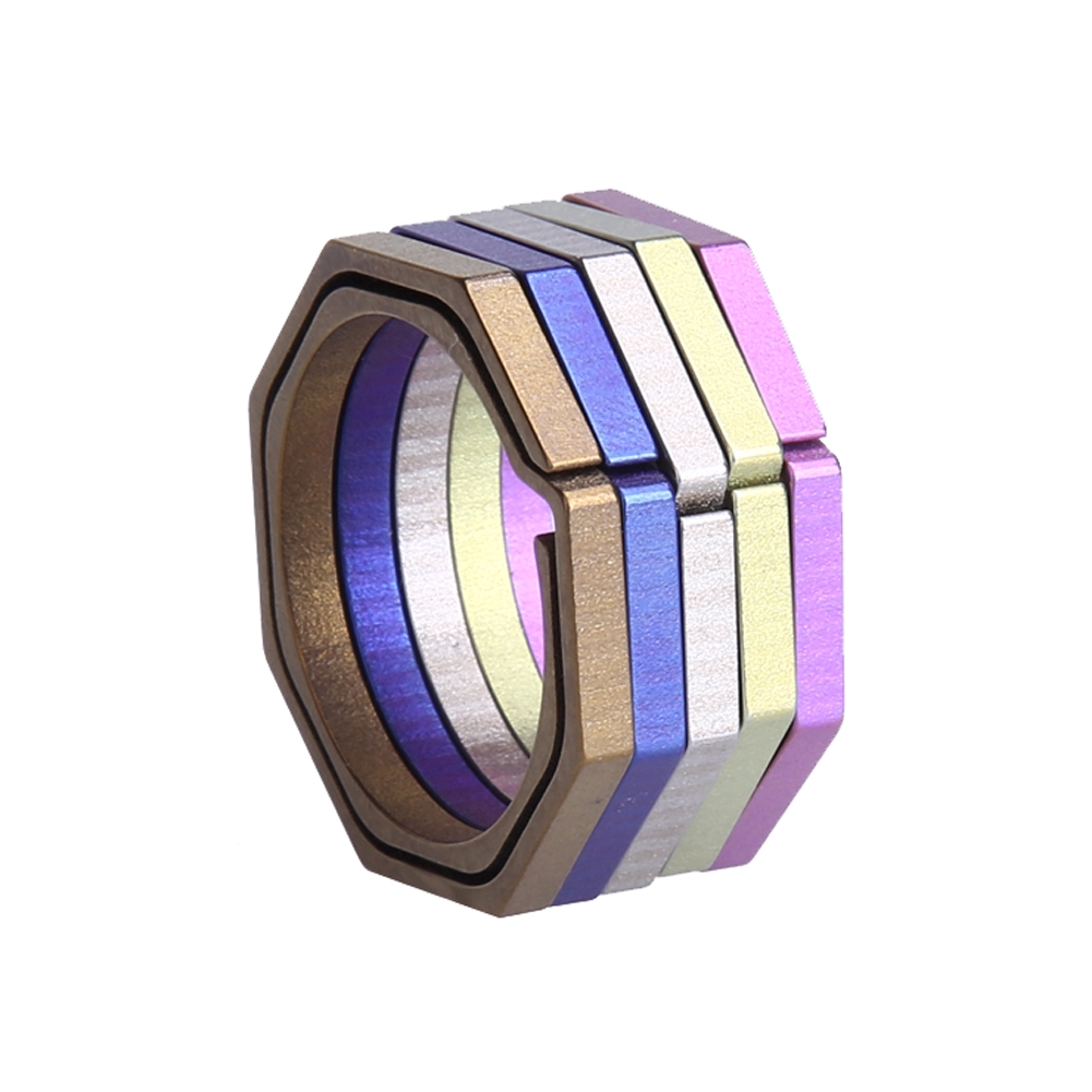 Móc Khóa Hình Bát Giác 5 Màu Sắc 32mm TC4 Titanium