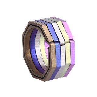 Móc Khóa Hình Bát Giác 5 Màu Sắc 32mm TC4 Titanium