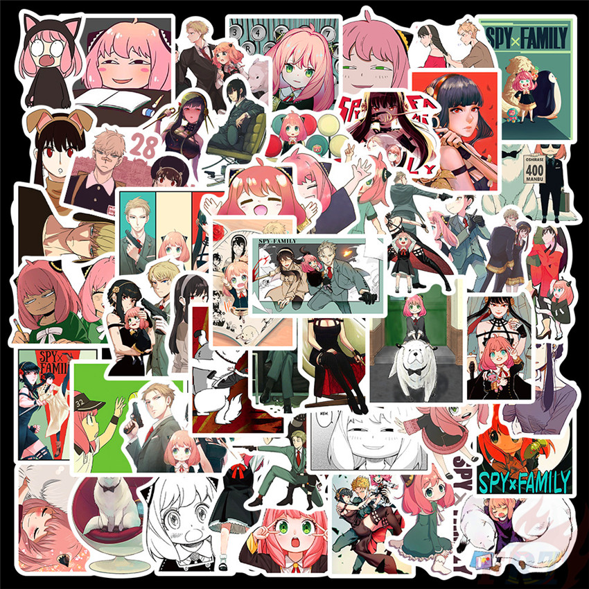 Bộ 50 miếng dán hoạt hình Series 03 Anime Cartoon cho laptop/ván trượt/hành lí