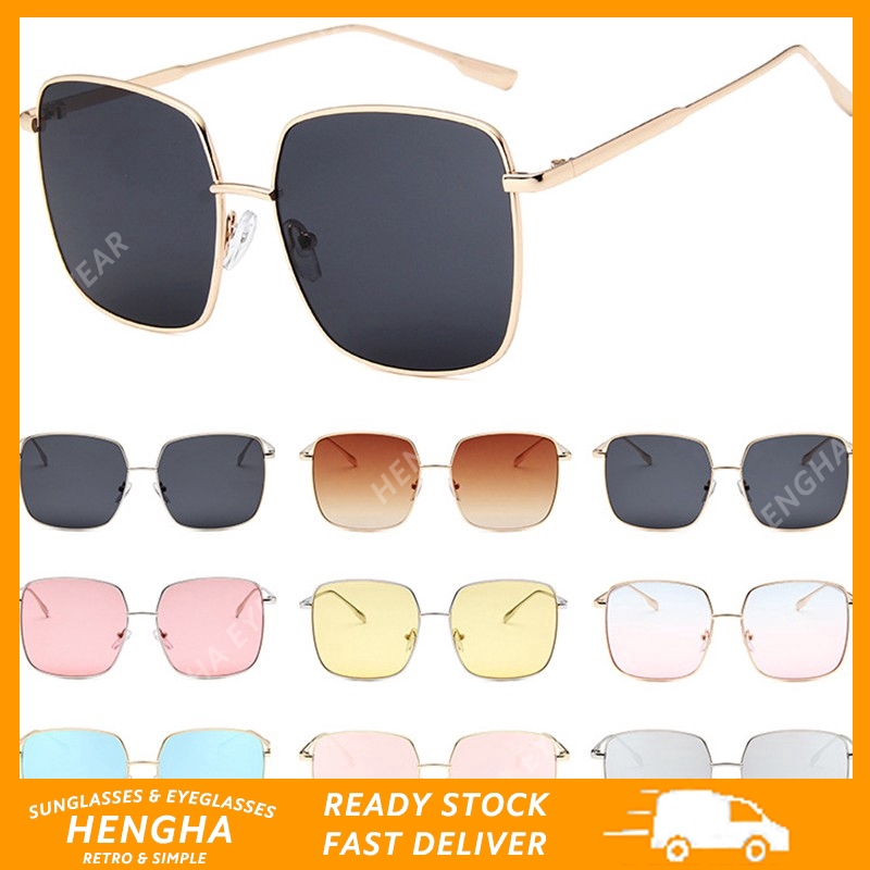 Kính mát vuông bản lớn chống tia UV400 bảo vệ mắt kiểu dáng sang trọng