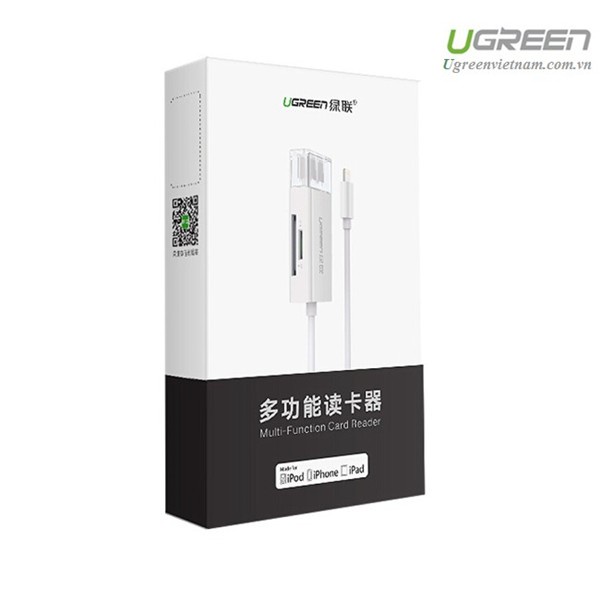 Đầu đọc thẻ nhớ iPhone / iPad / iPod chuẩn MFi chính hãng Ugreen 30612 cao cấp