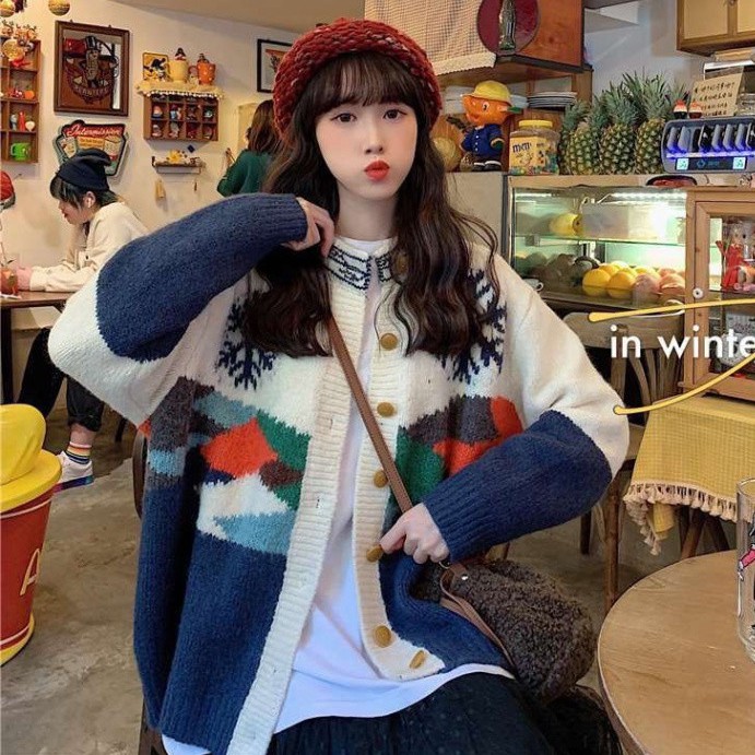 Cardigan len nữ dáng dài, áo khoác len hàn quốc màu đen trắng ngựa vằng LADY | BigBuy360 - bigbuy360.vn