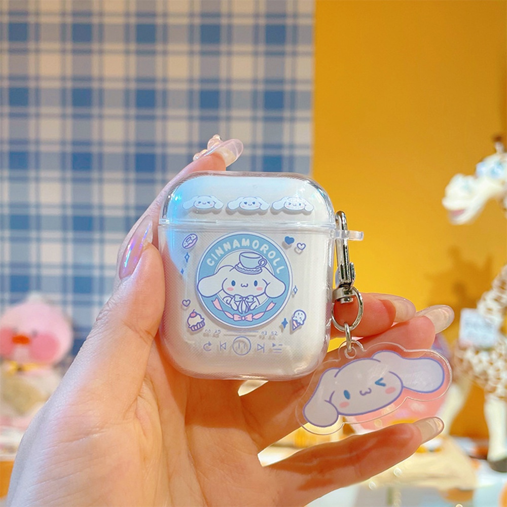 Vỏ Bảo Vệ Hộp Sạc Tai Nghe Airpods Trong Suốt Họa Tiết Hoạt Hình Cún Melody Dễ Thương