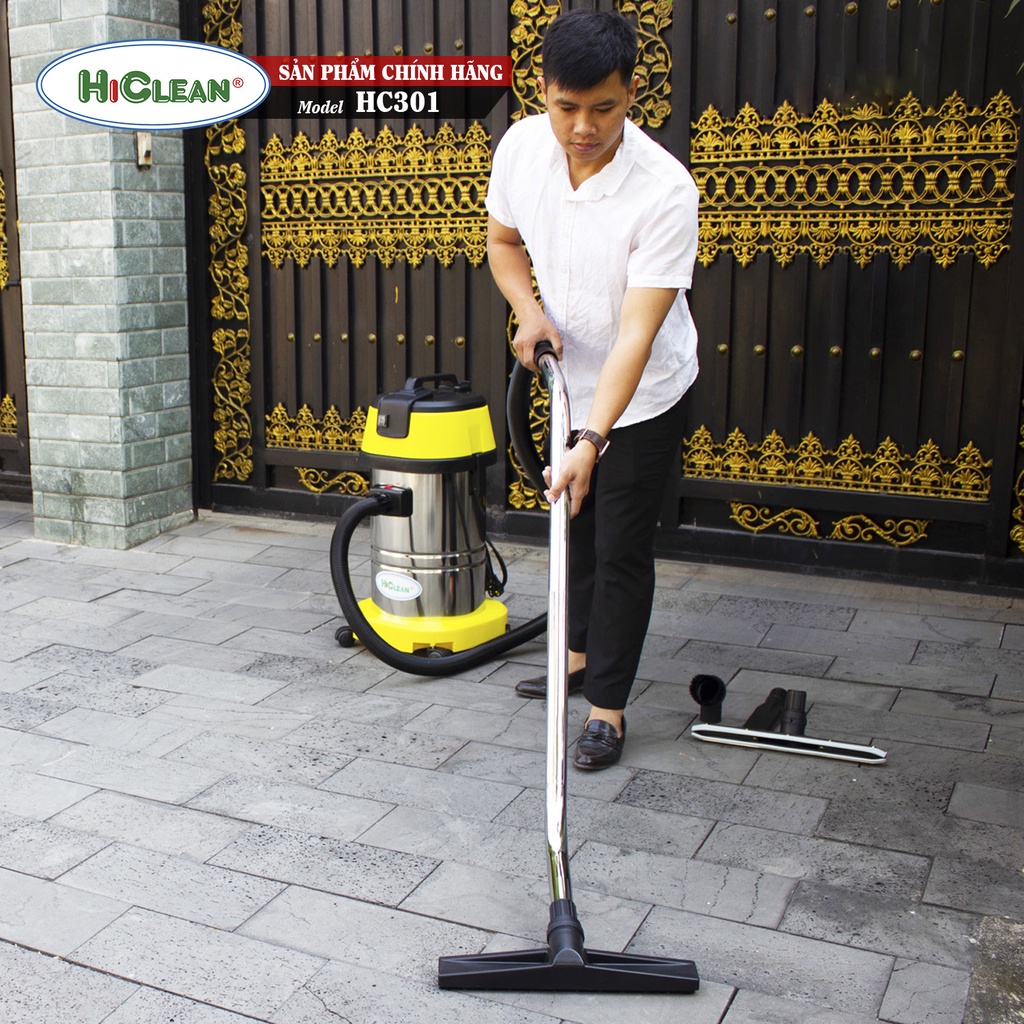 Máy hút bụi công nghiệp HiClean HC301, công suất 1600W, dung tích 30L, Hàng Chính Hãng