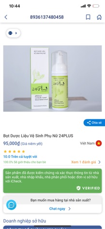 Bọt Vệ sinh Phụ Nữ 24 Plus