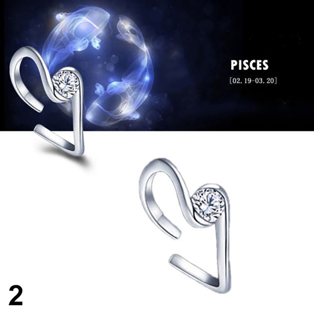 Nhẫn Mở Mạ Bạc Khắc Hình Chòm Sao Thời Trang Cho Nam Nữ