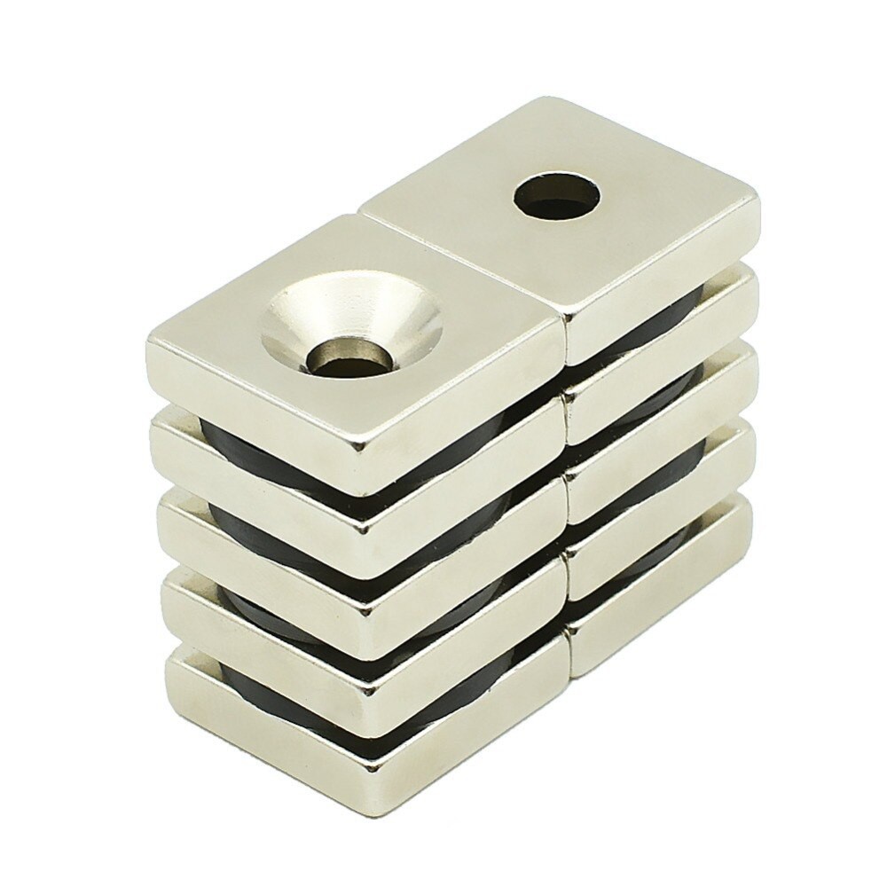 1 Cái Nam Châm Neodymium 20x20x5 Lỗ 5 Mm 20 * 20 * 5 5mm Vuông Công Suất Cao Có Kích Thước 20x20x5 5