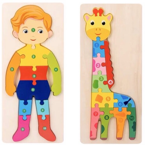 Đồ chơi bộ tranh ghép hình montessori, xếp hình gỗ nổi nối số 3d gồm 10 số tương ứng số 1-10 - Tranh ghép gỗ nổi