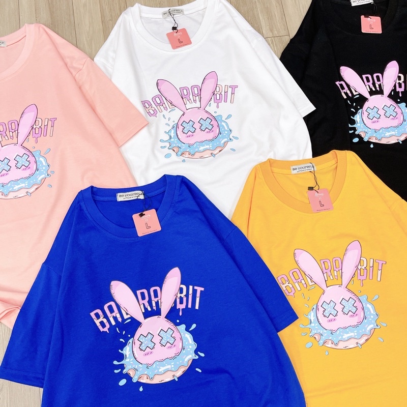 Áo Thun PHÔNG NAM NỮ UNISEX Thỏ BadHabits - Hình chụp thật