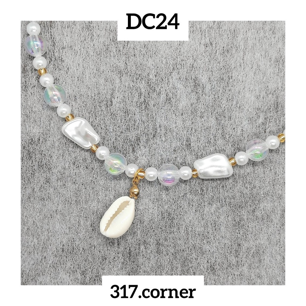 Vòng cổ / Dây chuyền hạt cườm + hạt trai + vỏ sò - DC24 - 317.corner