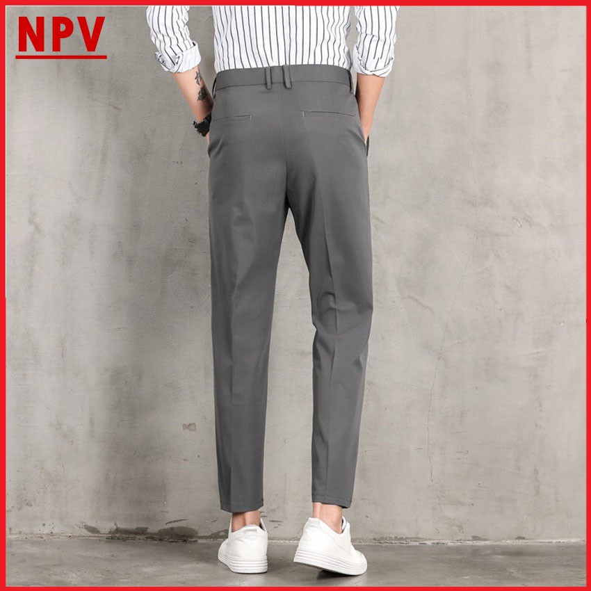 Quần âu nam ống côn NPV vải lụa co giãn,quần tây nam hàn quốc không nhăn, không xù, trẻ trung | BigBuy360 - bigbuy360.vn