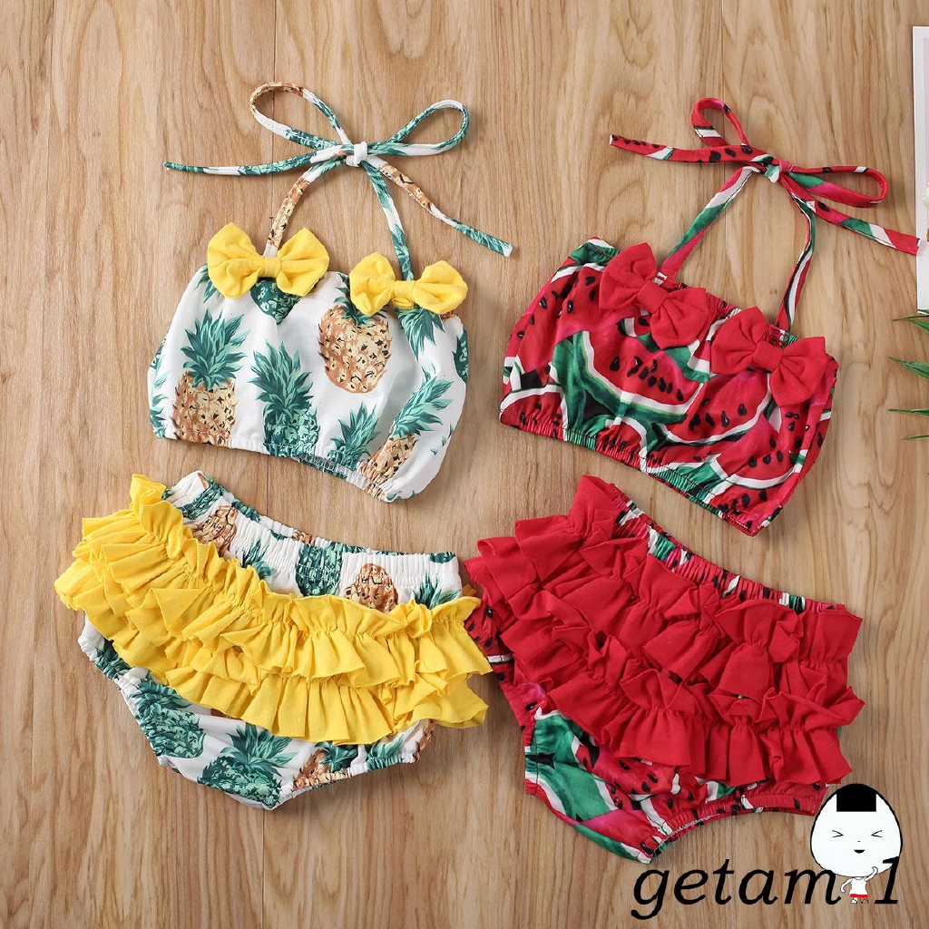 Bộ Đồ Bơi In Hình Trái Cây Dễ Thương Cho Bé Gái