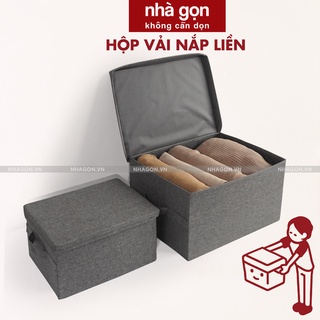 Hộp đựng quần áo NHÀ GỌN, Túi vải đựng chăn màn thiết kế Đan Mạch vải Oxfort
