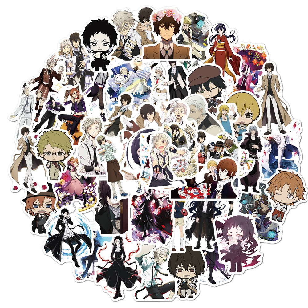 J· Bộ Hình Dán Chống Thấm Bungo Stray Dogs, 50 tờ/bộ