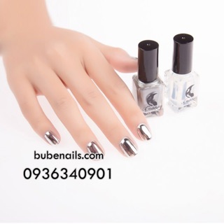 Set Sơn tráng gương kim loại bạc (nền + phủ bạc) SIÊU HOT - SALE ĐỒ NAIL