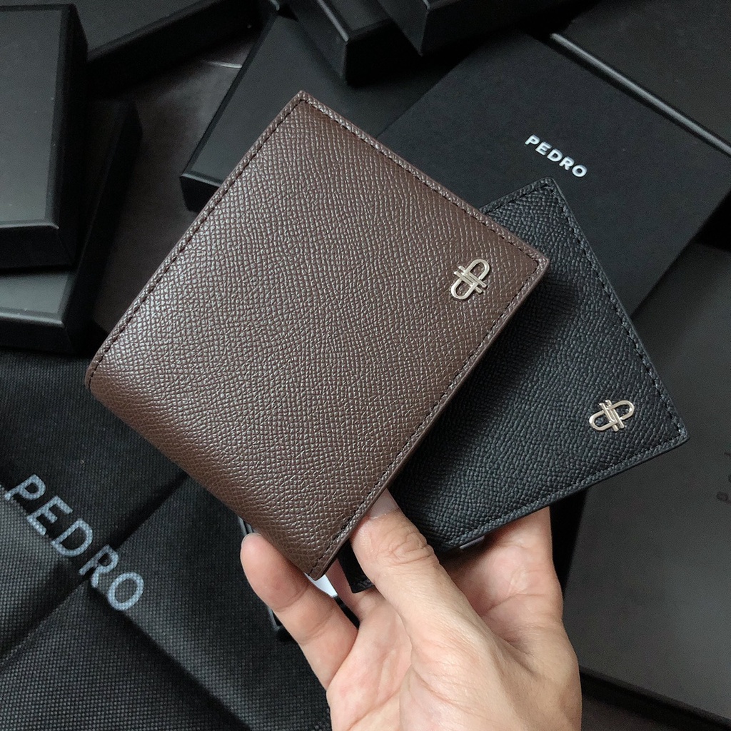 Ví nam Pedro da đẹp logo hợp kim full box và túi giấy ( Có Hộp)