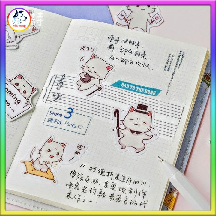 Bộ 4 sticker siêu cute dán balo, vali, tủ, màn hình, bàn học, mũ bảo hiểm