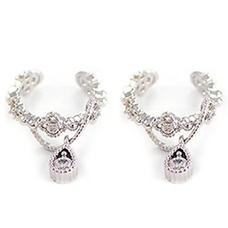 Khuyên Tai Hình Giọt Nước Đính Đá Zircon Sang Trọng