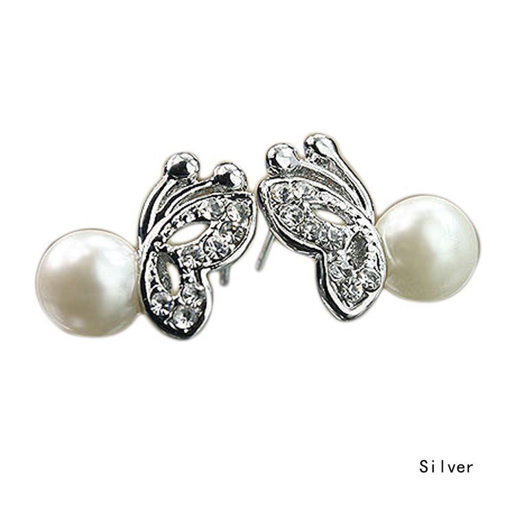 Hoa tay hình bướm đính đá và ngọc trai thời trang