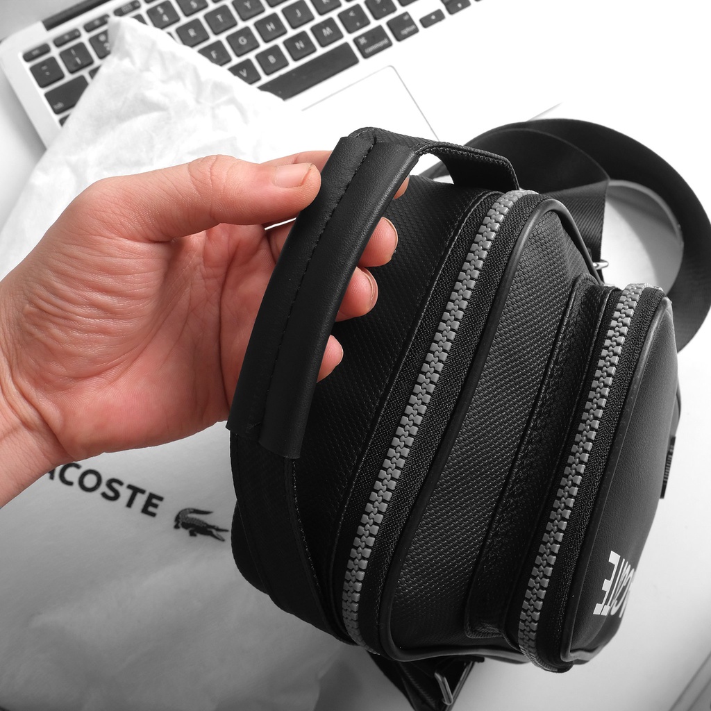 Túi Đeo Chéo IPAD Lacoste New 2022 Chống Thấm | Túi Đeo Đứng LC New 2022 Logo Sắt Full Tag + Túi vải