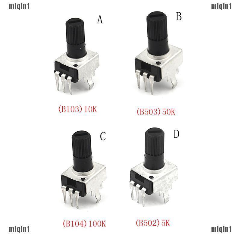 Set 10 chiết áp rv09 5-100k 3 chấu kèm phụ kiện chuyên dụng