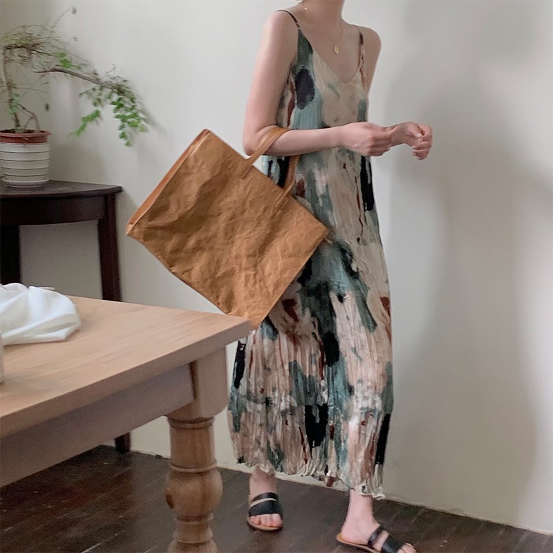 Xiaozhainv Fashion retro floral loose strap Maxi dresses | BigBuy360 - bigbuy360.vn