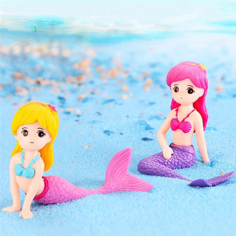 Mô hình nàng tiên cá dễ thương dùng trang trí bể cá sáng tạo