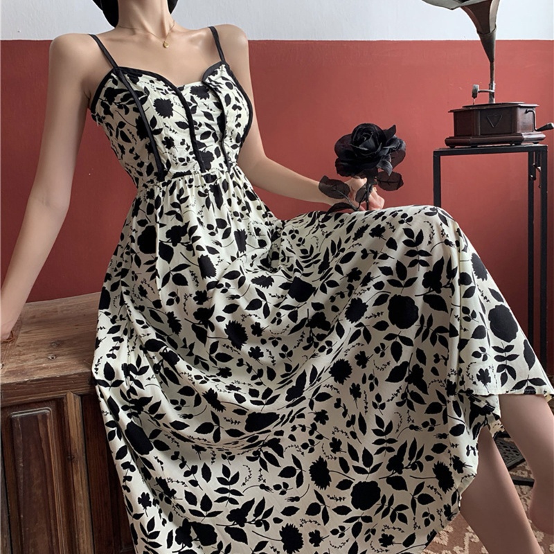 Đầm Maxi Sát Nách Hoạ Tiết Hoa Thiết Kế Thanh Lịch Cho Phái Nữ