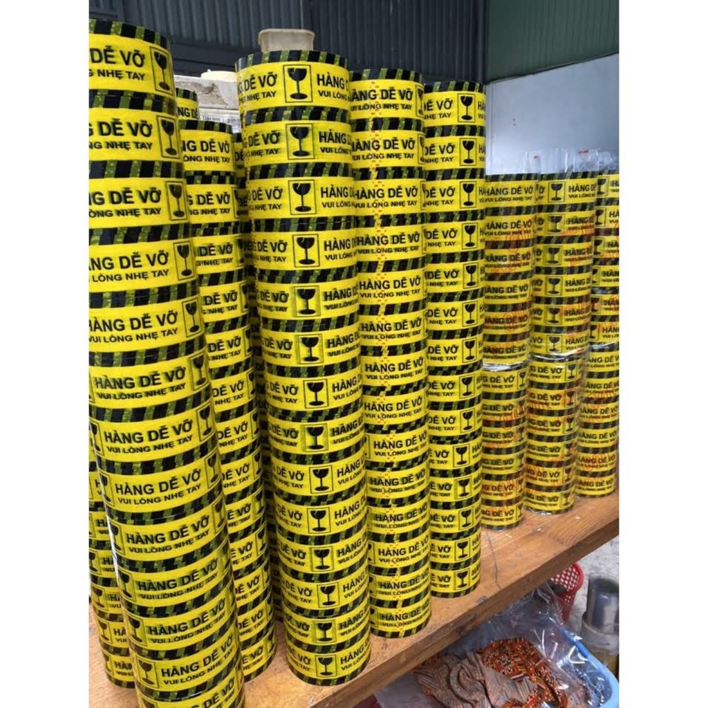Băng keo hàng dễ vỡ loại 100 yard, nặng 200g ( 1 cây 1kg2 ), siêu dính, nhiều keo