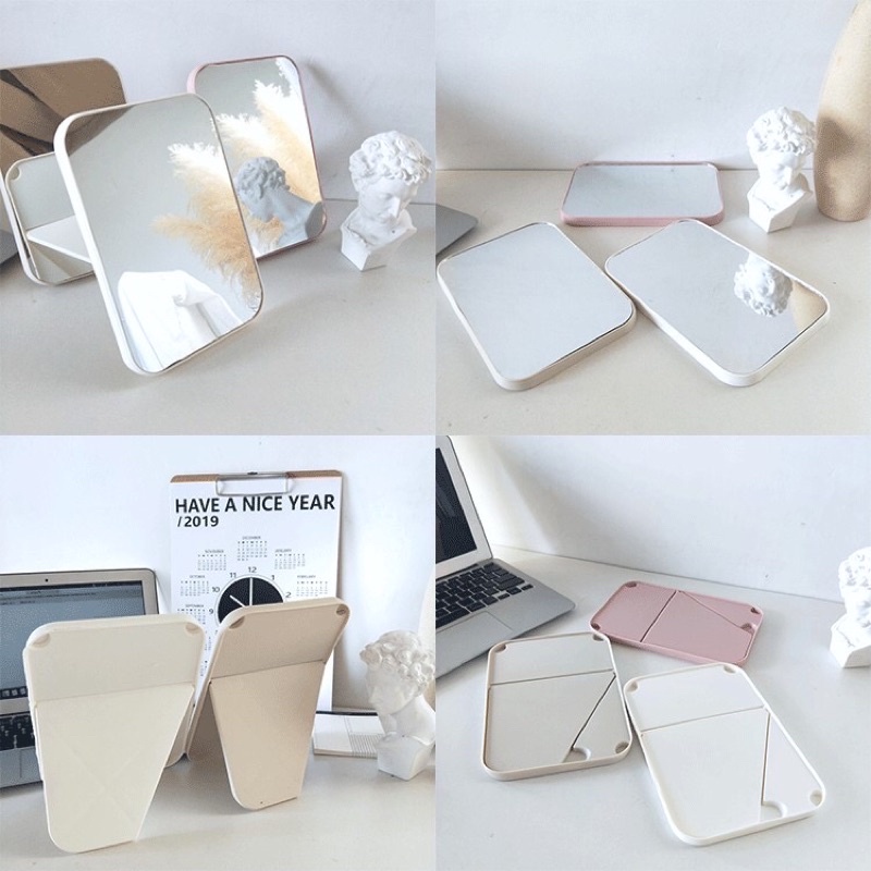 [Sẵn sll} Gương trang điểm vuông để bàn có thể gấp gọn tiện dụng Yukimishop