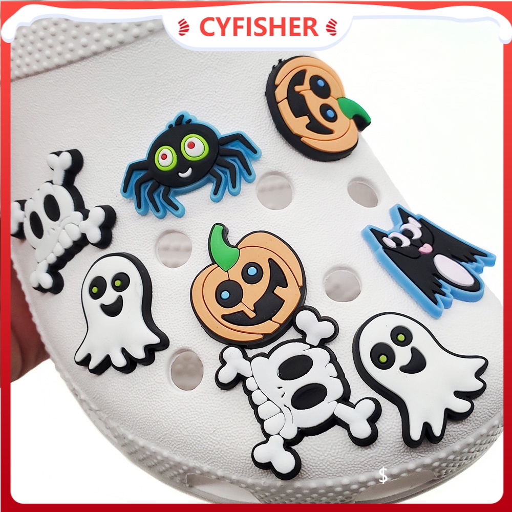 Mới Phụ Kiện Trang Trí Giày Dép Crocs Hình Ma Halloween Series Crocs Jibbitz