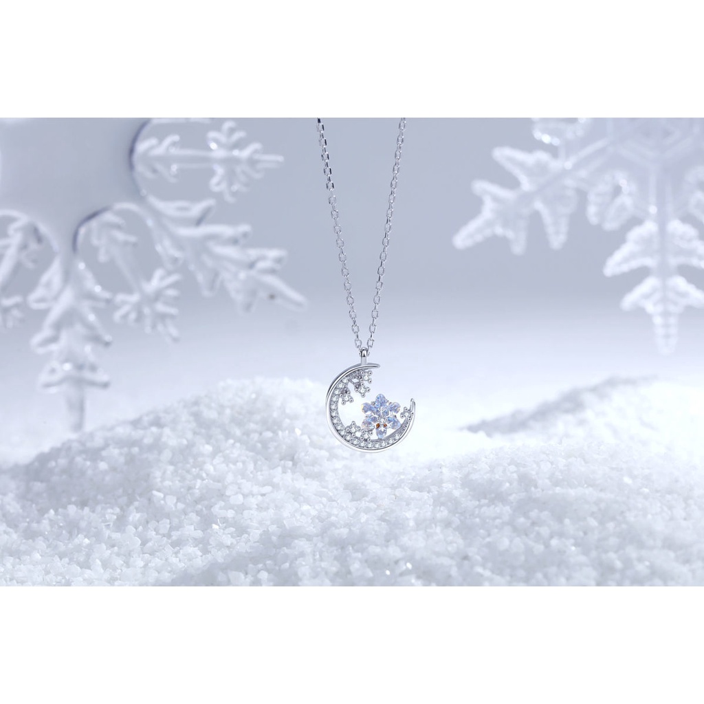 Vòng cổ Hợp Kim Mặt Hình Bông Tuyết Đính Đá Sang Trọng Cho Nữ