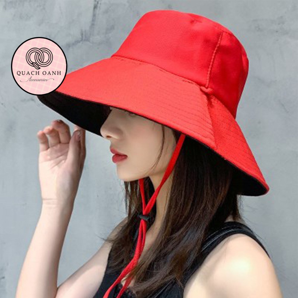 Mũ bucket tai bèo rộng vành trơn có quai unisex – MU67