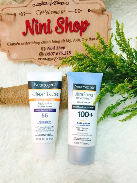 Kem chống nắng Neutrogena Clear Face Sunscreen 88ml