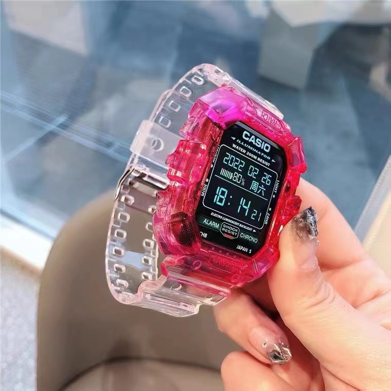 Dây Đeo silicone Trong Suốt Hai Màu Kiểu Thể Thao 2022 Cho iwatch 7 6 SE 5 4 3 2 1 40mm 44mm 42MM 41MM 45MM